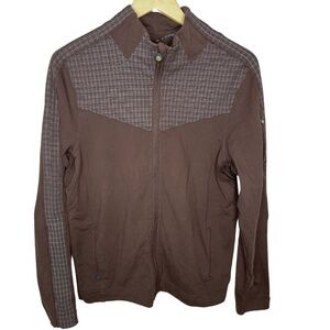 Lululemon | Men Zip Up Jacket in brown two toned line detail PTP 19.5”